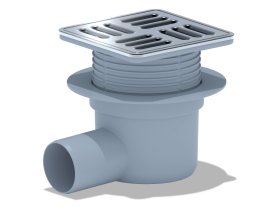 Horizontalus trapas ANI PLAST, TQ5614MEU, D-50, reguliuojamas, su met. grotelėm 12x12, sausas