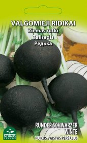 Daržovių sėklos, ridikai valgomieji Runder Schwarzer Winter, 3 g., 1114