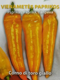 Daržovių sėklos, ORTOVIVO paprika Corno di toro gialo, 1,2 g., C