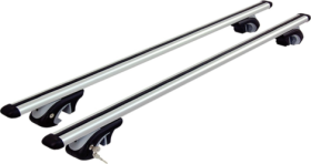 Automobilio stogo skersiniai ALBURNUS, aliuminiai, ilgis 120 cm, atlaikomas svoris 90 kg, rakinami, 2 vnt.