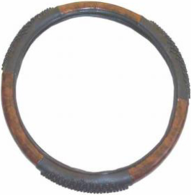 Vairo užvalkalas ALBURNUS, skersmuo - 370 / 390 mm, juoda su medžio imitacijos spalva