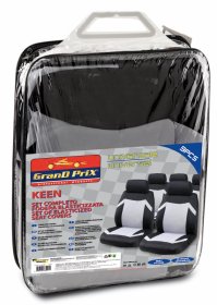Automobilių sėdynių užvalkalai GRAND PRIX KEEN, universalūs, juoda ir pilka, komplektas