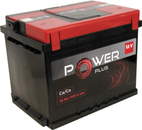 Akumuliatorius POWER PLUS, 12 V, 55 Ah, 420 A, EN, 242 x 175 x 190 mm, starterinis, rūgštinis