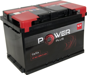 Akumuliatorius POWER PLUS, 12 V, 77 Ah, 680 A, EN, 278 x 175 x 190 mm, starterinis, rūgštinis