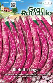 Daržovių sėklos, ORTOVIVO vijoklinės daržinės pupelės Borlotto Lingua di Fuoco, 50 g., F
