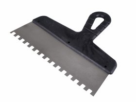 Nerūdijančio plieno dantyta glaistyklė PAINTER Szp0643, 250mm, dantyta 8x8mm, nerūdijantis plienas, plastikinė rankena