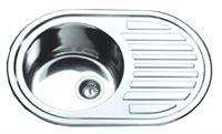 Plautuvė INOX Dm-7750,21412, 77 x 50 cm, kairė, plieninė, su ventiliu, kilmės šalis Kinija