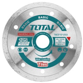 Deimantinis pjovimo diskas TOTAL, šlapiam pjovimui, 125x22 mm, segmento plotis 5 mm, TAC2121253