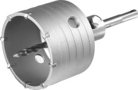 Mūro gręžimo karūna TOTAL, su kietmetaliu, 80 mm, SDS+, adapt. 110 mm, gražtas 8x110 mm, TAC430801