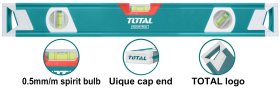 Gulsčiukas TOTAL, 40cm, 3 akutės, aliumininis korpusas, storis 1,5 mm, TMT2406