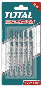 Siaurapjūklio pjūklelių rinkinys TOTAL, medienai, 74 mm, 8TPI, 5vnt., TAC51111C