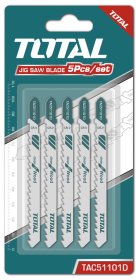 Siaurapjūklio pjūklelių rinkinys TOTAL, medienai, 74 mm, 5vnt., TAC51101D