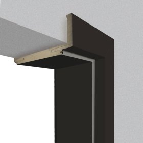 Laminuota durų stakta VOSTER, reguliuojama, su apvadais, komplektas durų varčiai, dešininė, spalva Black matt, 100-140x80x2109 mm, 2 vnt., 100-140x80x784 mm, 1 vnt.