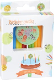 Gimtadienio žvakutės, spalvotos, 10 vnt., 10 cm
