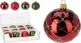 Eglutės žaisliukas, stiklas, 4 skirtingos sp., skersmuo 8 cm