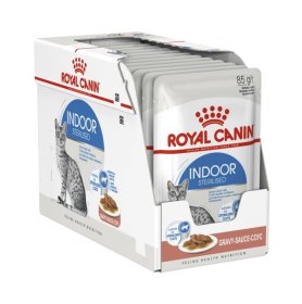 Konservuotas kačių ėdalas ROYAL CANIN, visavertis pašaras suaugusioms kambarinėms katėms (gabaliukai padaže), 12 vnt x 85 g