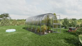 Šiltnamis BALTIC LT, 12 m2, 6 mm polikarbontinė danga, 3 x 4 m, arkos formos