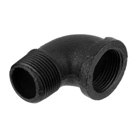 Dekoratyvinė alkūnė RUSTICLINE, 3/4", 90°, RT-23, juodos sp.