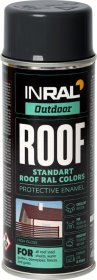 Aerozoliniai dažai stogo dangai INRAL Roof, RAL7024, 400ml, grafito pilka, blizgi