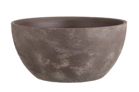 Keraminis lauko vazonas 4Living Iraklion, plokščias, rudos sp., 34 x 34 x 16,5 cm.