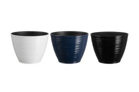 Plastikinis lauko vazonas 4Living Millie, baltos sp., 30,5 x 30,5 x 23 cm.