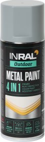 Antikoroziniai dažai INRAL METAL PAINT 4in1, pilka sp., matinė, 400ml