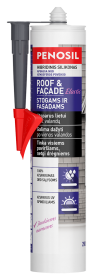 Silikoninis hermetikas PENOSIL Roof & Facade Elastic, 290 ml, pilkas, elastingas, hibridinis