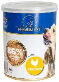 Konservuotas šunų ėdalas PREMIUM PET, mėsos paštetas su vištiena, 360g