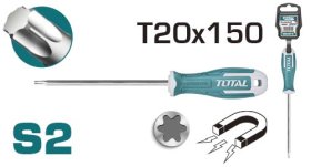 Atsuktuvas Torx TOTAL, magnetinis, S2 industrial, T20, 6 x 150 mm, THT26T20150