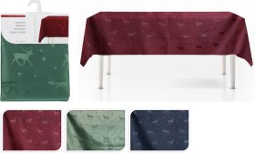 Kalėdinė staltiesė, dekoruota elniais, 3 skirtingos sp., 180 x 130 cm