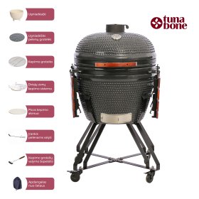 Anglies kepsninė TUNABONE Kamado Classic 26", 66 cm, XL dydis, tamsiai pilkos spalvos