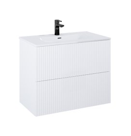 Vonios spintelės komplektas ELITA Set Asano 80, 65,3 x 80,8 x 46 cm, apatinė, pakabinama, su praustuvu, frezuota, baltos matinės spalvos, 2DR, 169501