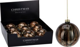 Eglutės žaisliukas, stiklas, rudos sp., skersmuo 10 cm