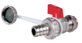 Cinkuotas išleidimo ventilis AQUER, 1/2", plieninis žarnos antgalis