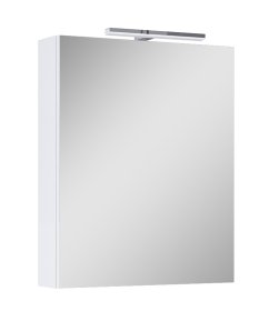 Vonios spintelė ELITA Mirror Cabinet 50, 64,7 x 18,8 x 50 cm, viršutinė, pakabinama, balta, su LED apšvietimu 28 cm, 1D, 167458