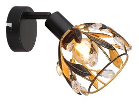 Kryptinis šviestuvas GLOBO Mika, 1 x E14, 25W, 230V, metalo, aukso sp., 120 x 160 mm, 15759-1