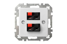 Garsiakalbių lizdas LIREGUS Epsilon, 2 vietų, prispaudžiamas, baltos sp., IGL-4-01.E/B 