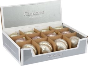 Eglutės žaisliukas, burbulo formos su iškilumais, stiklinis, 3 spalvos, 8 cm