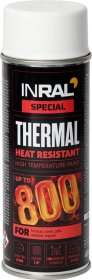 Aerozoliniai dažai INRAL Thermal, 400 ml, atsparūs karščiui, balti, RAL9003