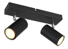 Kryptinis šviestuvas GLOBO Robby, GU10, 2 x 35W, 230V, metalinis, matinės juodos sp., 60 x 120 x 260 mm, 57911-2B