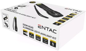 LED žibintuvėlis ENTAC En-1589, 10W, 400 lm, IP65, atstumas 150 m, 3xAAA elementai (kompl. nėra), aliumininis, su dviračio laikikliu, 135/157x40x28,5 mm