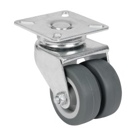 Pasukamas dvigubas ratukas WALTECO, d-50 mm, su plokštele, apkrova 70 kg