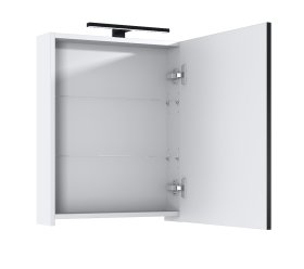 Vonios spintelė ELITA Mirror Cabinet 50, 18,8 x 50 x 64,7 cm, viršutinė, pakabinama, veidrodis,  balta/juoda, LED, 1D, 167672