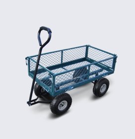 Sodo vežimėlis HERVIN EQUIPMENT GC-024, keturratis, plieninis tinklelis, apkrova iki 150 kg, 100 × 50 × 53/86 cm