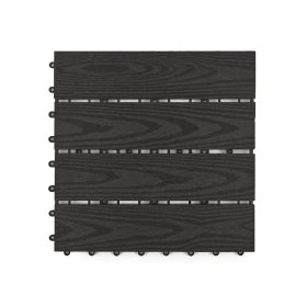 Terasinė plytelė WPC, Dark Grey, medžio imitacija, 300x300x18mm