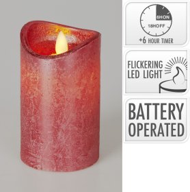 LED žvakė, 7,5 x 7,5 x 12,5 cm, be baterijų