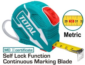 Ruletė TOTAL, 5 m, 25 mm, Self Lock, TMT126252ME