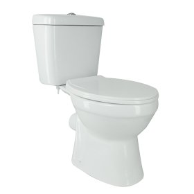 Klozetas Econom, pastatomas, horizontalus nubėgimas, apatinis įvadas,  3/6l, dangtis