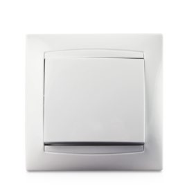 Jungiklis ORRO Kvadrat, 1 klavišo, įleidžiamas, baltos spalvos, 10 A, 250 V, 9206-01