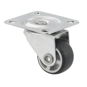 Pasukamas ratukas kietoms grindims WALTECO, d-25 mm, su plokštele, apkrova 15 kg